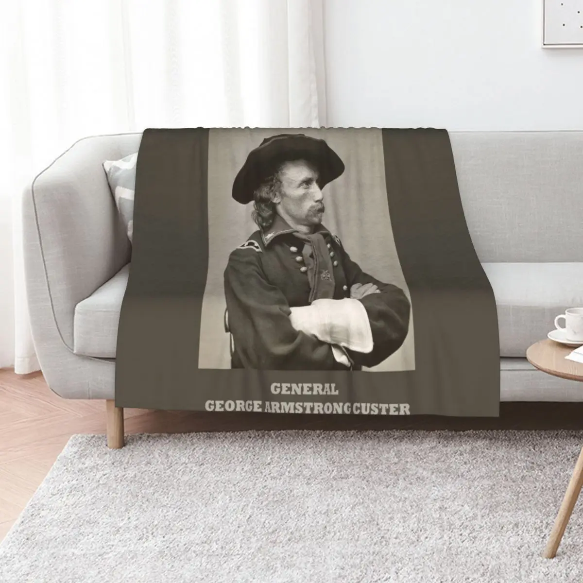 

General George Armstrong Custer Throw Blanket Reusable Durable Soft Blanket for All Seasons