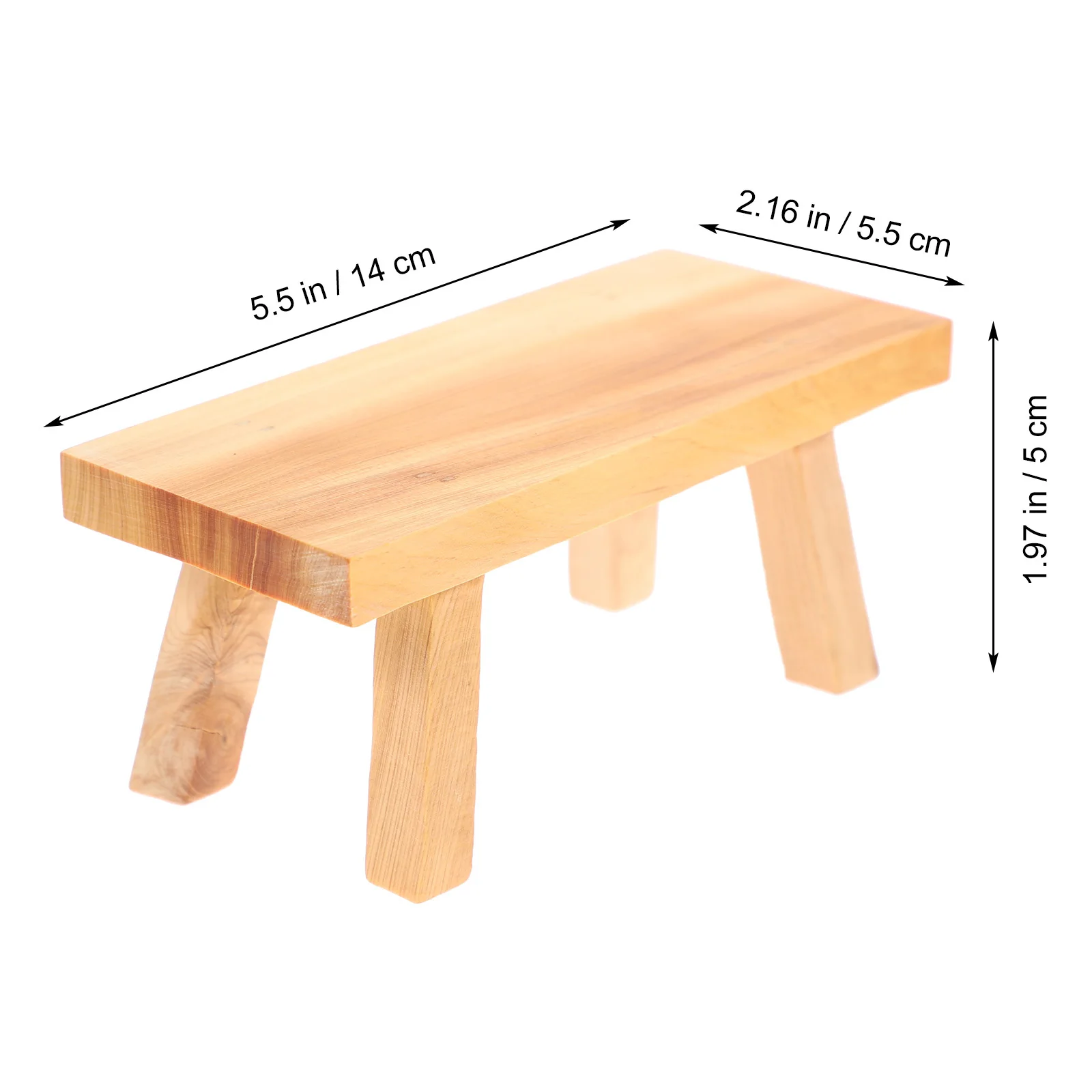 

Creative Stool-Shaped Wooden Artwork Pedestal Desktop Decor Wood Craft Display Base for Home Office Coffee Shop