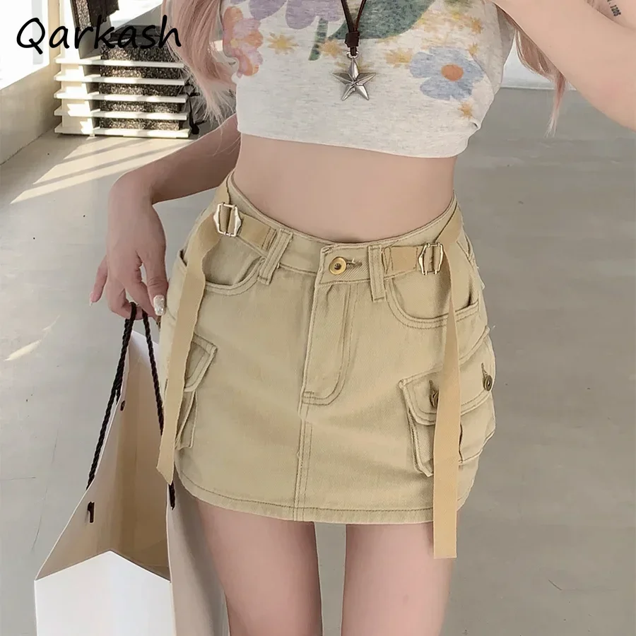

Skirts Women Korean Fashion High Waist Denim A-line Trousers Daily Oversized 3XL Simple New Hipster Pockets All-match Street