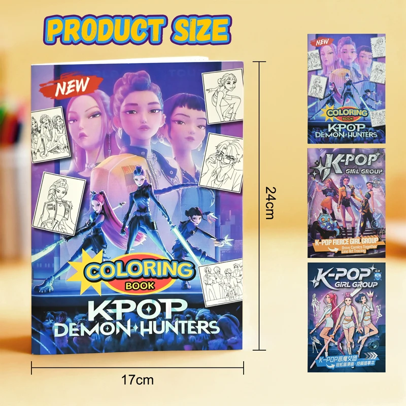 KPop شيطان الصيادين كتب التلوين الكرتون رسم نسخة ألبوم تتبع رسومات الاطفال DIY بها بنفسك اللون ملء الكتابة على الجدران كتاب الهدايا اللعب