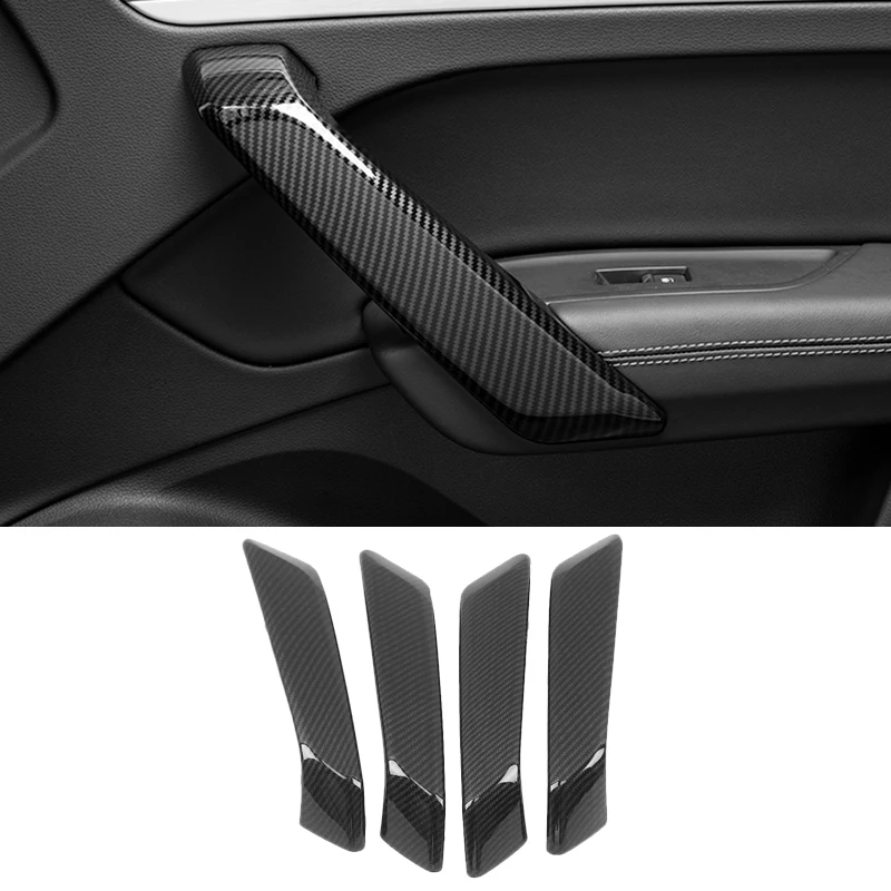 For Audi Q5 FY 2018 2019 2020 2021 Car Styling Interior Door Window Handle Panel Strips Cover Trim Carbon Fiber ABS