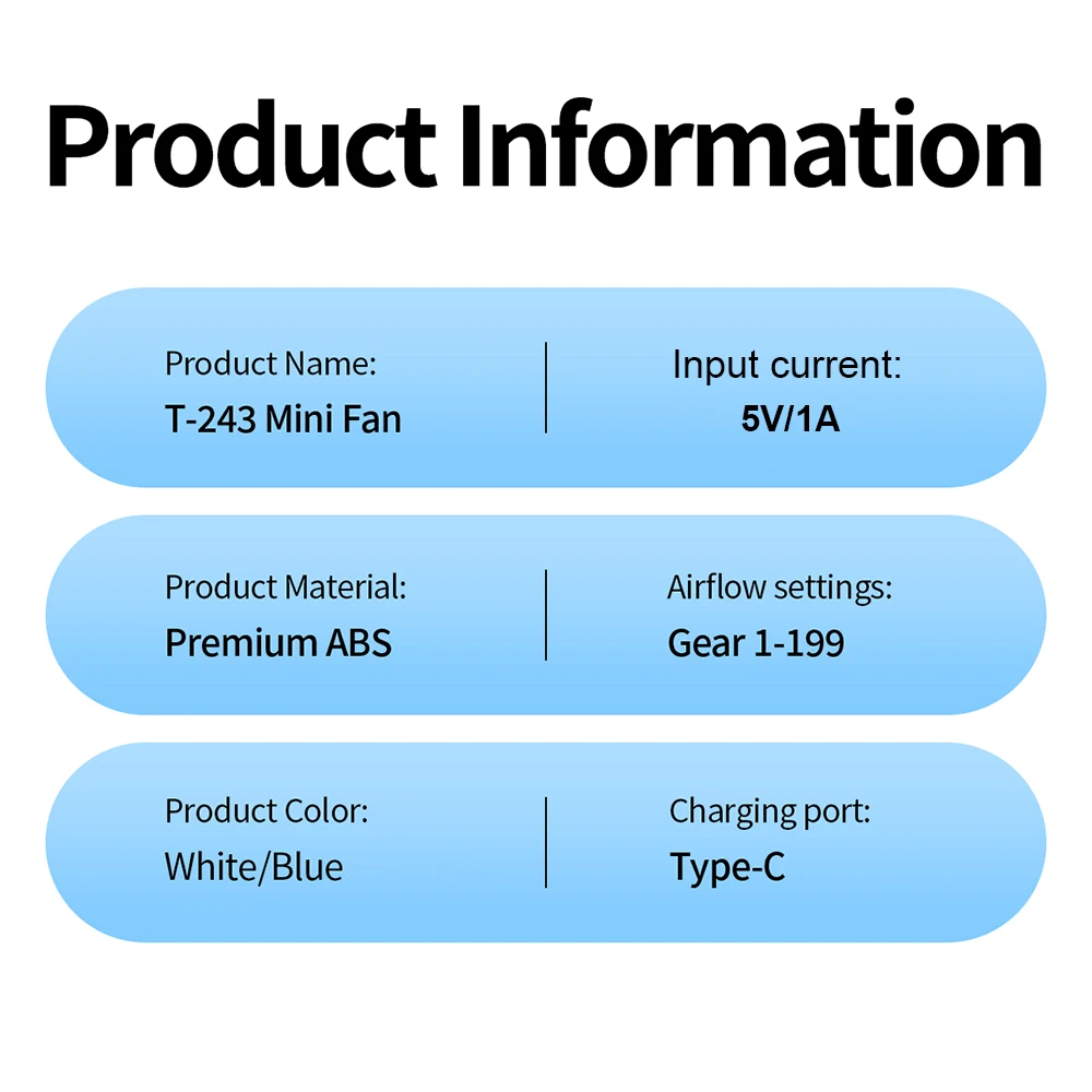 Portable Usb Rechargeable Personal Fan With Led Light Cooling_voghion.com