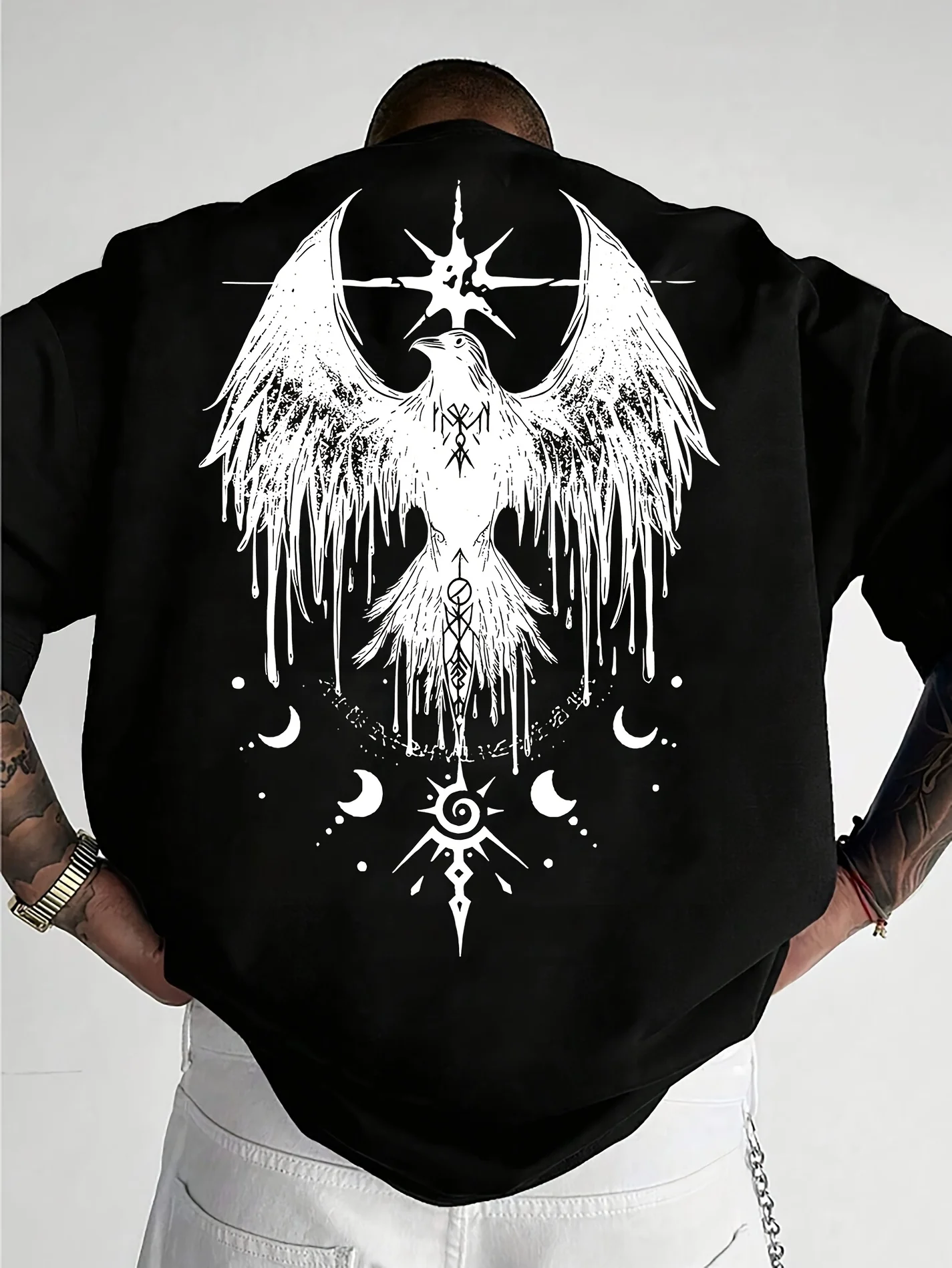 

Crow Graphic Printing Summer Autumn Winter Luxury Brand Cotton Men's and Women's T-Shirts Short Sleeves Outdoor Sports Brand