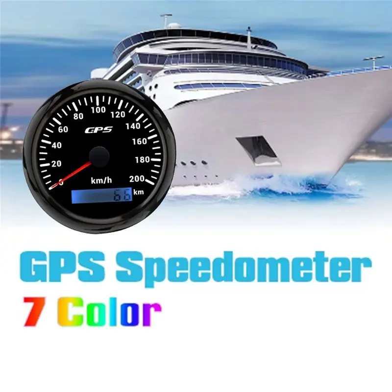Reliable-85MM GPS Speedometer Gauge With GPS Antenna 0-200KM/H Speed Odometer For Marine Car Boat Yacht