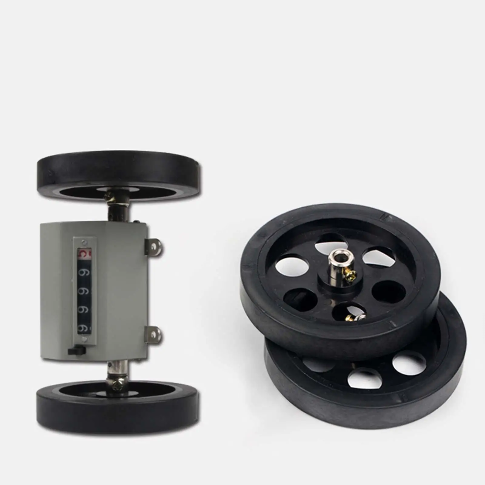 Yard Counter Rolling Wheel Length Measuring Meter 5 Digit Plastic Device for Leather Textile Use