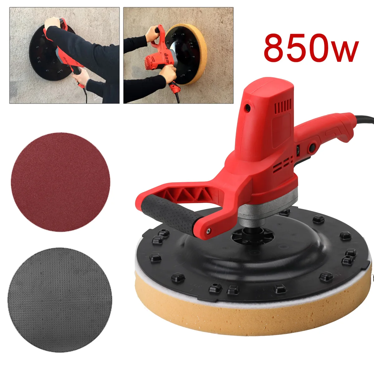 

850W Handheld Electric Concrete Cement Mortar Trowel Wall Plaster Smoothing Machine Bucket Trowel Tool 1-6 Speed Adjustment