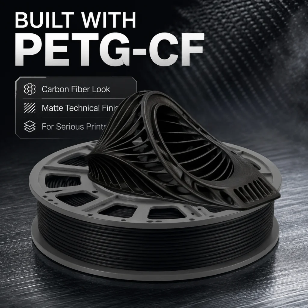 PETG-CF 3D Printer Filament Carbon Fiber Reinforced 1.75mm 300g Compact Spool High Strength Industrial Grade 3D Printing Material
