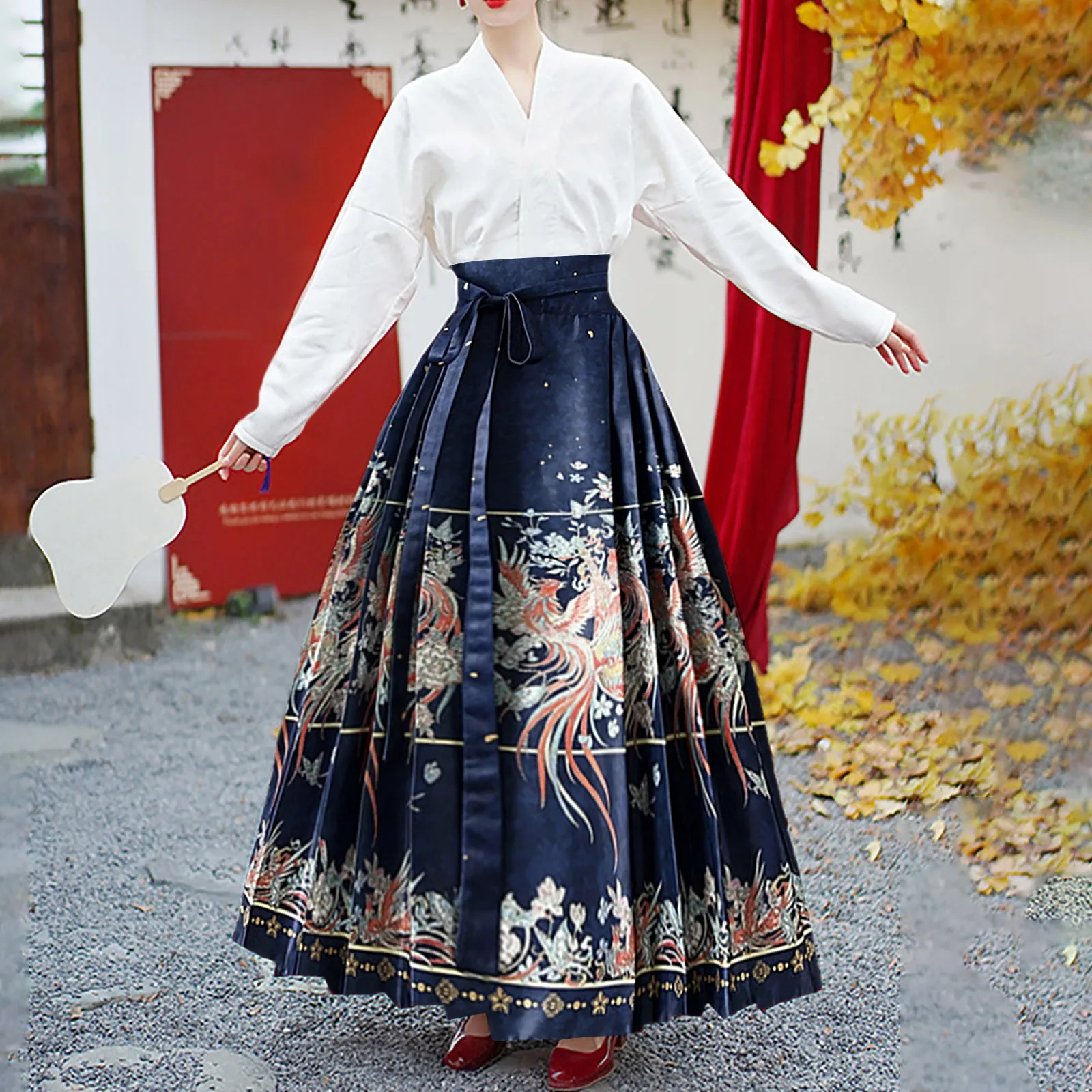 

Women Skirt Spring And Autumn New Half Skirt Hanfu Clothing Skirt National Style New Skirt Horse Korean Fashion Elegant Luxury