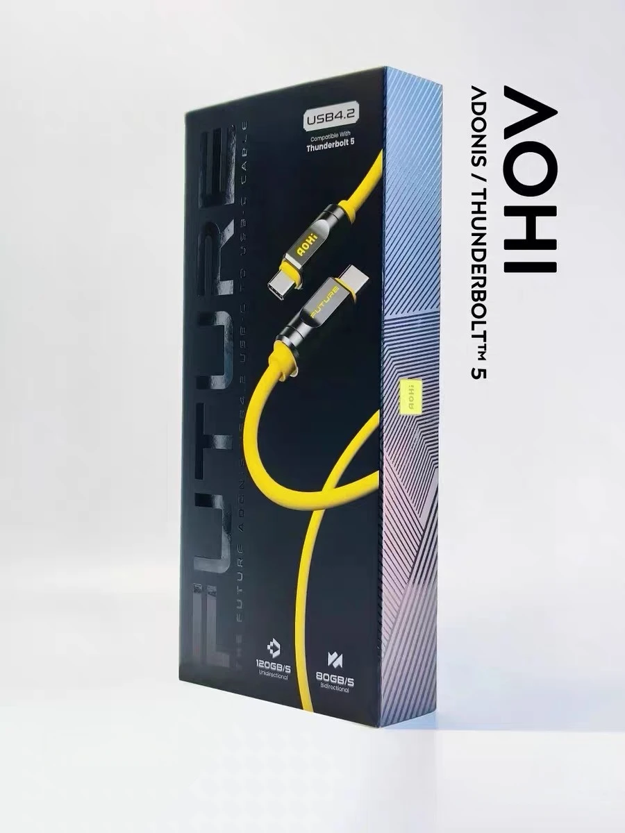 

AOHI THE FUTURE Adonis USB4 2.0 240W USB-C to USB-C Cable Ultra-Fast Charging 3.3FT 120Gbps 8K PD3.1 Thunderbolt 5 Compatible