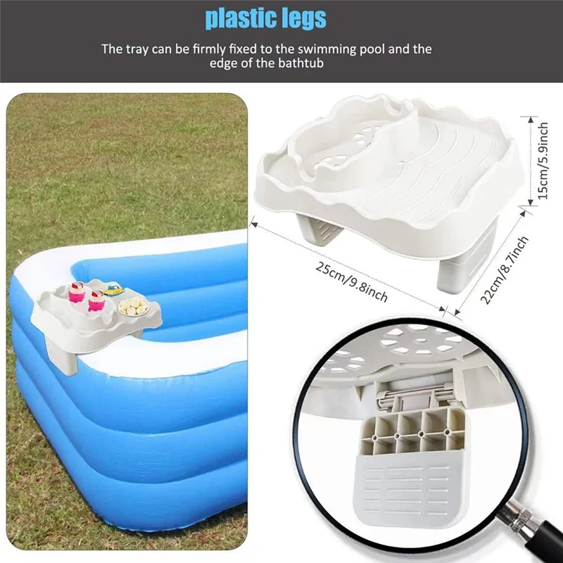 Pool Cup Holder,Detachable Drink Cup Holder and Refreshments Tray Compatible with Intex Most Inflatable Pools B