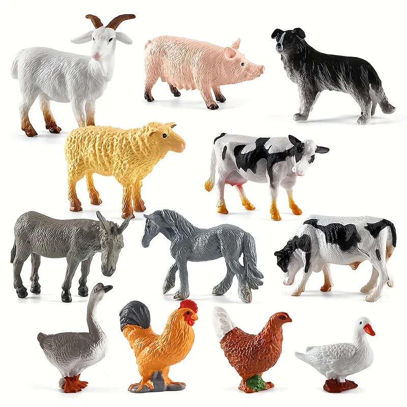 

Set Farm Poultry Animal Simulation Model Toys, Mini Chicken, Duck, for Science and Education, Sand Table Game, Simulation Scene