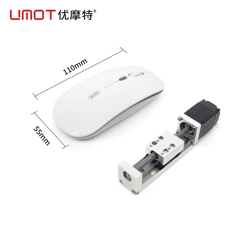 

UMOT Mini 20 NEMA8 Linear Module with Stepper Motor Lead 2/4mm T-type Sliding Table Rail Linear Stage 20/30/40/50/60/70mm Stroke