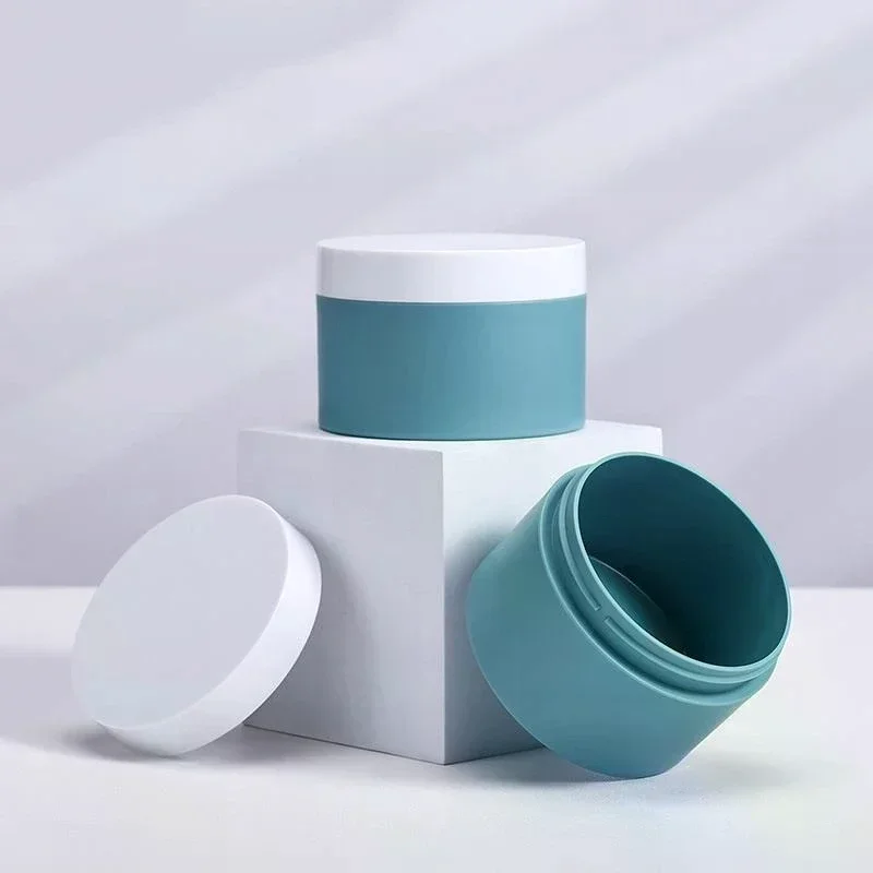 1 قطعة 100 جرام الأزرق حقن صب جرة بلاستيكية كريم وجه سميكة البلاستيك حاوية مستحضرات التجميل إعادة الملء زجاجة علب مصل