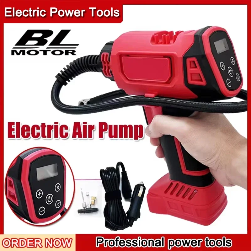 

Fit Milwaukee 18V Battery Electric Air Pump Cordless Car Tire Automatic Inflator Handheld Air Compressor Power Tools