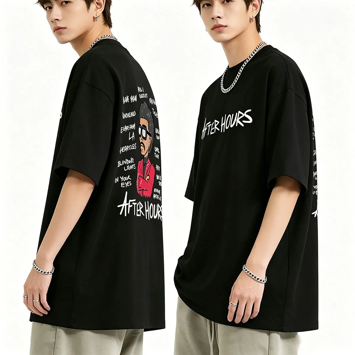 

Rapper The Weeknd After Hours Album Graphic T-shirt Men Women Hip Hop Fashion Streetwear Men's Casual High Quality Cotton Tshirt