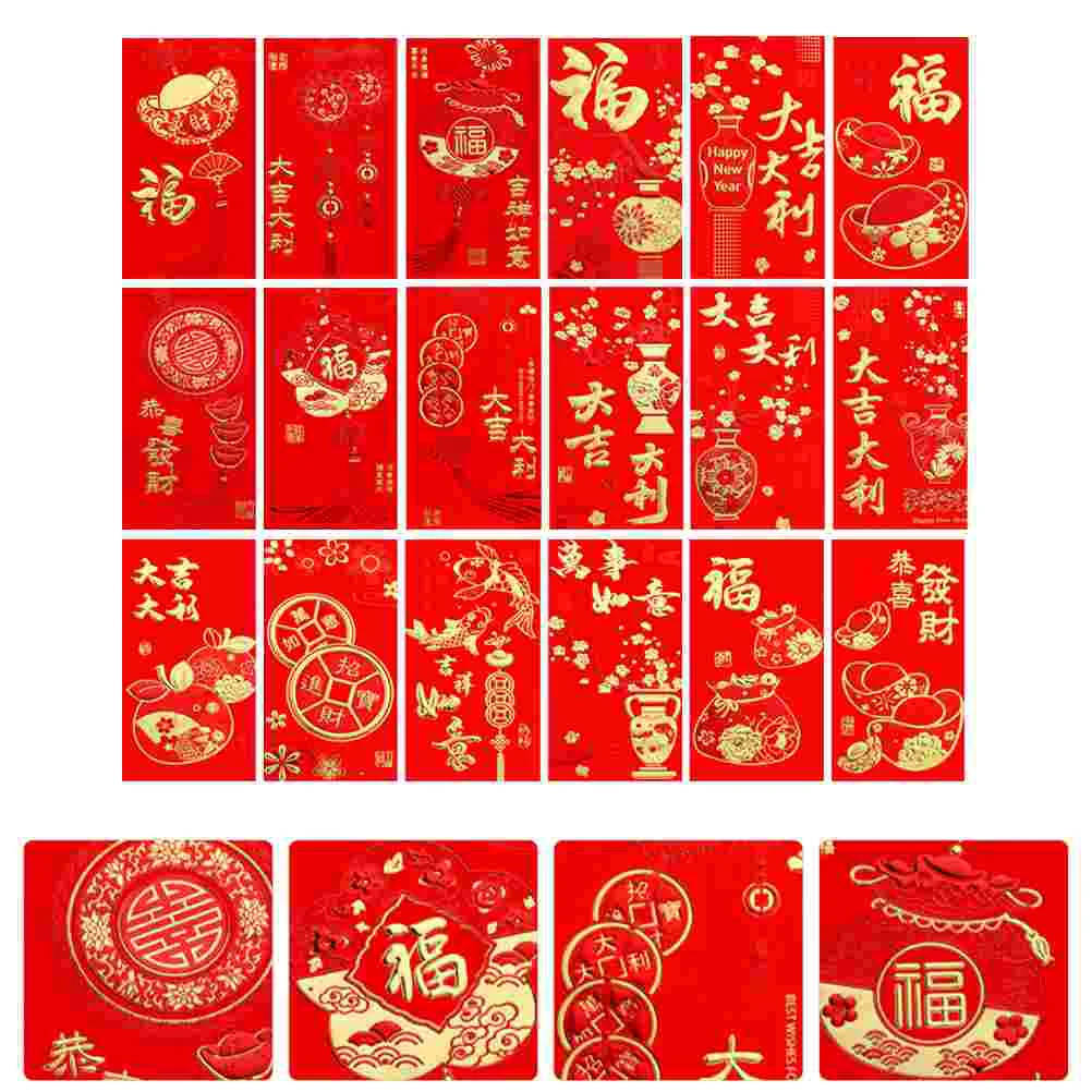 

36 Pcs New Year Red Envelope 2023 Chinese Money Envelopes Dragon 2024 Rabbit Packets Lai Feng