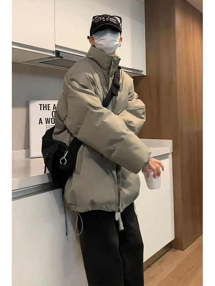 

Мужская зимняя куртка из хлопка с воротником-стойкой, утепленная, в американском стиле, из полиэфирного волокна