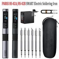 FNIRSI HS-02 Smart Electric Soldering Iron 100-450℃ Temp Adjustable PD 100W Portable Welding Rework Station Solding Irons Kit