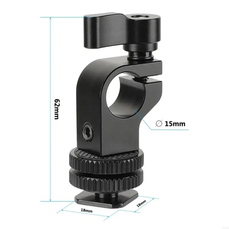 HX6B Professional 15mm Single Rod Clamp Hot Shoe Adapter Mount Component Lightweight