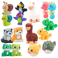 Animal Shapes Big Particles Building Blocks Accessory Snail Alpaca Pufferfish Lizard Scene Assembly Children's Education Toys