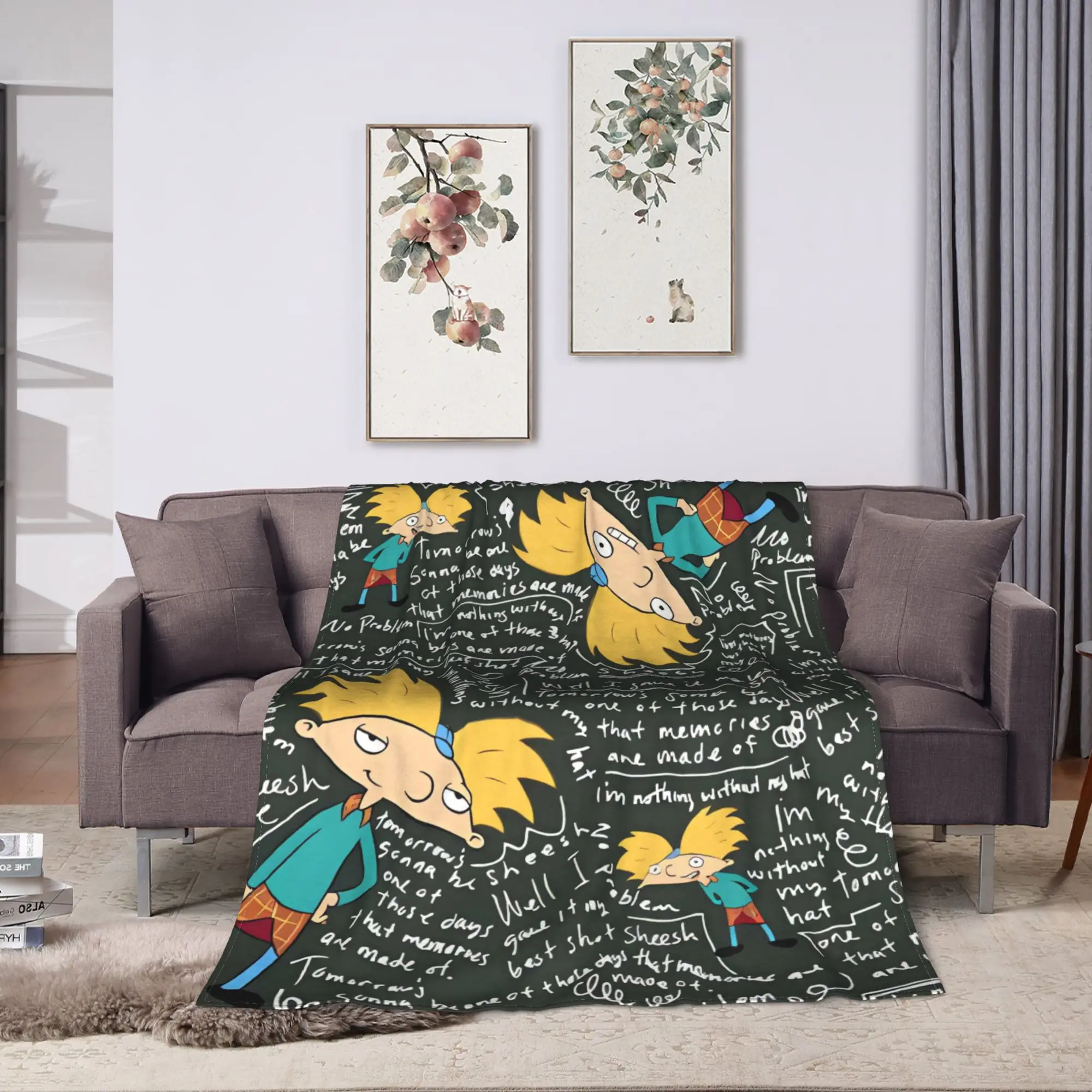 Koc Hey Arnold Wysokiej Jakości Ciepły Narzuta Jesienna Dla Dzieci Dorosłych Do Salonu Wzorzysta Narzuta Na Łóżko
