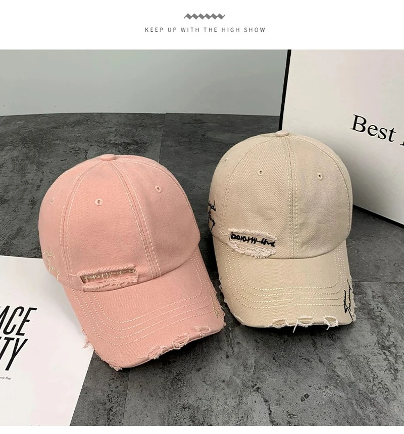 Vintage Washed Baseball Cap für große Kinder, modische Sonnenmütze mit Buchstabenstickerei für Frühling und Sommer, Streetwear-Hüte für Herren. – Detail 12