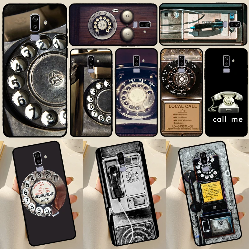 Retro rotary dial telephone Case For Samsung Galaxy J3 J5 J7 2016 A3 A5 2017 A6 A8 J6 J4 Pus J8 A7 A9 2018 Back Cover