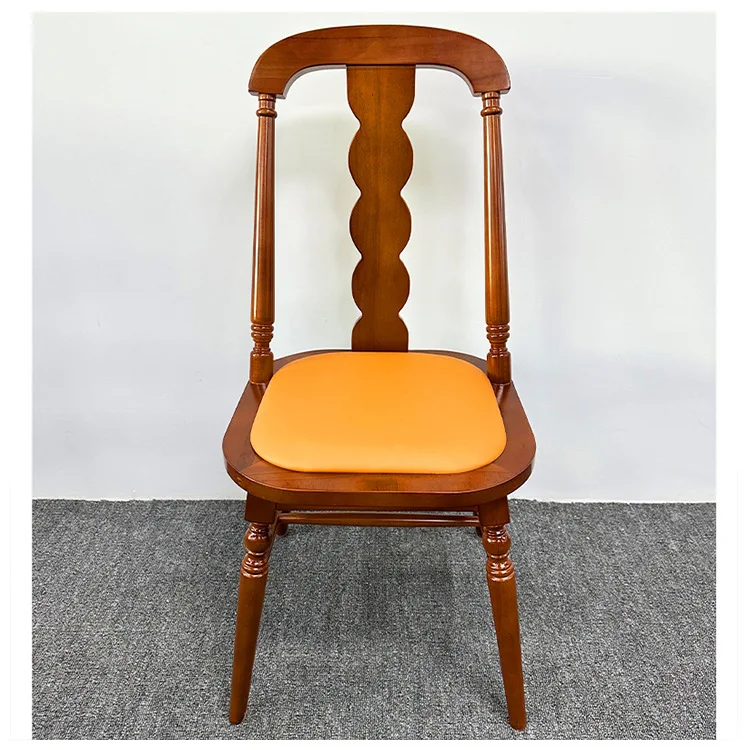 

Vintage Solid Wood Dining Chair Light Luxury Middle Ancient Style for Home Chinese Restaurant Coffee Table Compatible Chair