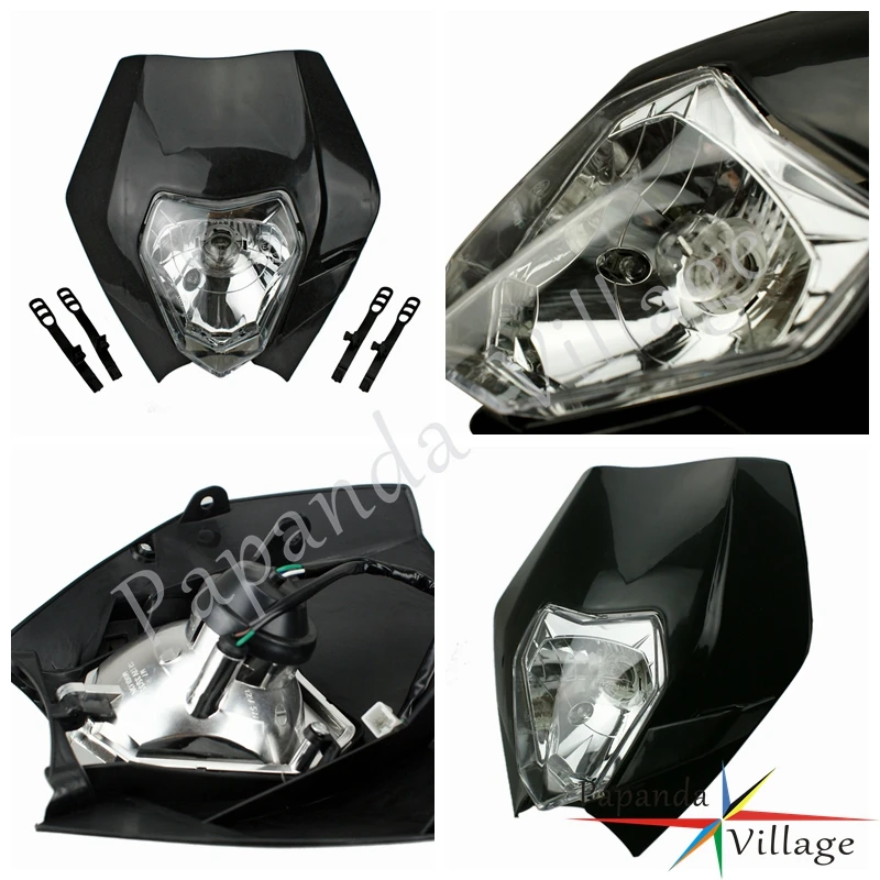 Dirt Bike Motocross LED Headlamp Mask Enduro Headlight Fairing for EXC XC-W XC-F SX SX-F 500 450 350 300 250 SixDays Universal