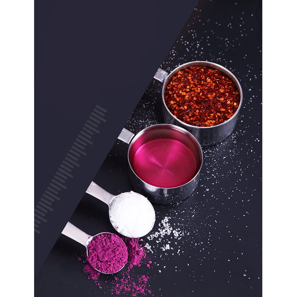 

6pcs Measuring Spoon Cup Set Stainless Steel Baking Kitchen Lightweight Portable Easy Storage Space Saving for Friends