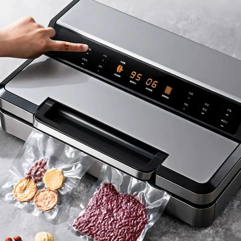 

Commercial Vacuum Sealer Machine Multifunction Automatic Food Packaging with Bag Roll Storage Cutter for Home Kitchen