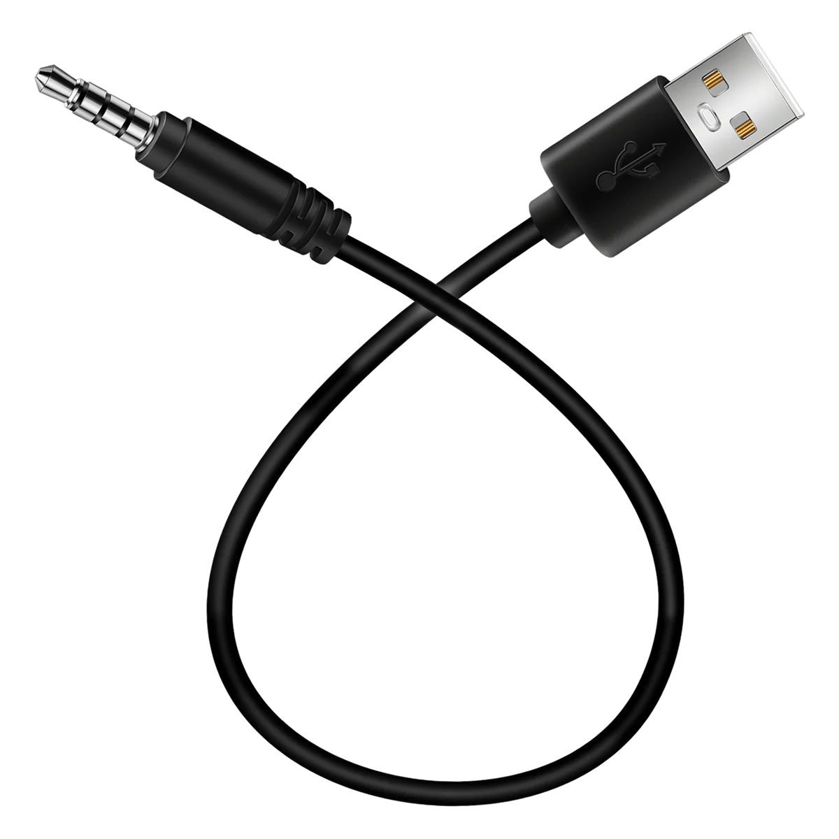 3.5mm Plug AUX Audio Jack to USB 2.0 Male Charger Cable Adapter Cord for Car MP3 HLJS