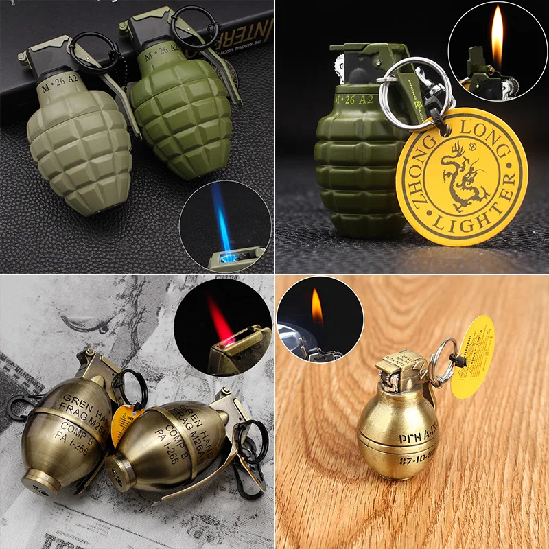 Creative Popular Metal Simulation Military Grenade Props Model Windproof Lighter Portable Men's Gift Smoking Lighter