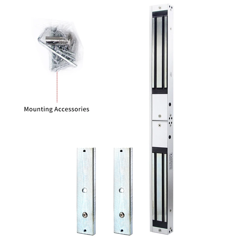 Imagem -02 - Montado em Superfície Dupla Porta Fechadura Magnética dc 12v Edifício Intercomunicador Controle Elétrico Sinal Feedback Fechadura Eletromagnética 280kg
