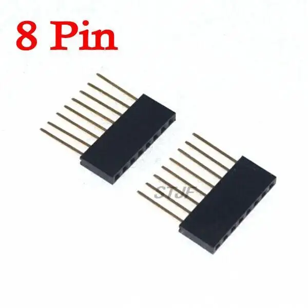 10PCS 2.54MM 8Pin 10MM Long Needle Female Pin Header Strip Stackable Header