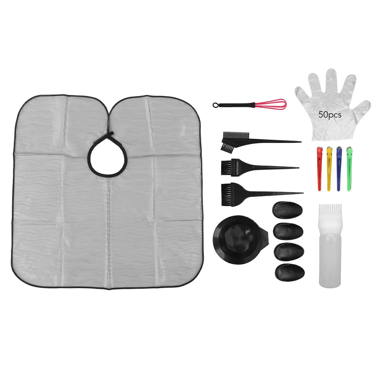 

Hair Coloring Brush Bowl Set DIY Hair Dye Kit with Mixing Bowl Pointed Handle Brush Clips Cape Gloves Hair Dyeing Tools