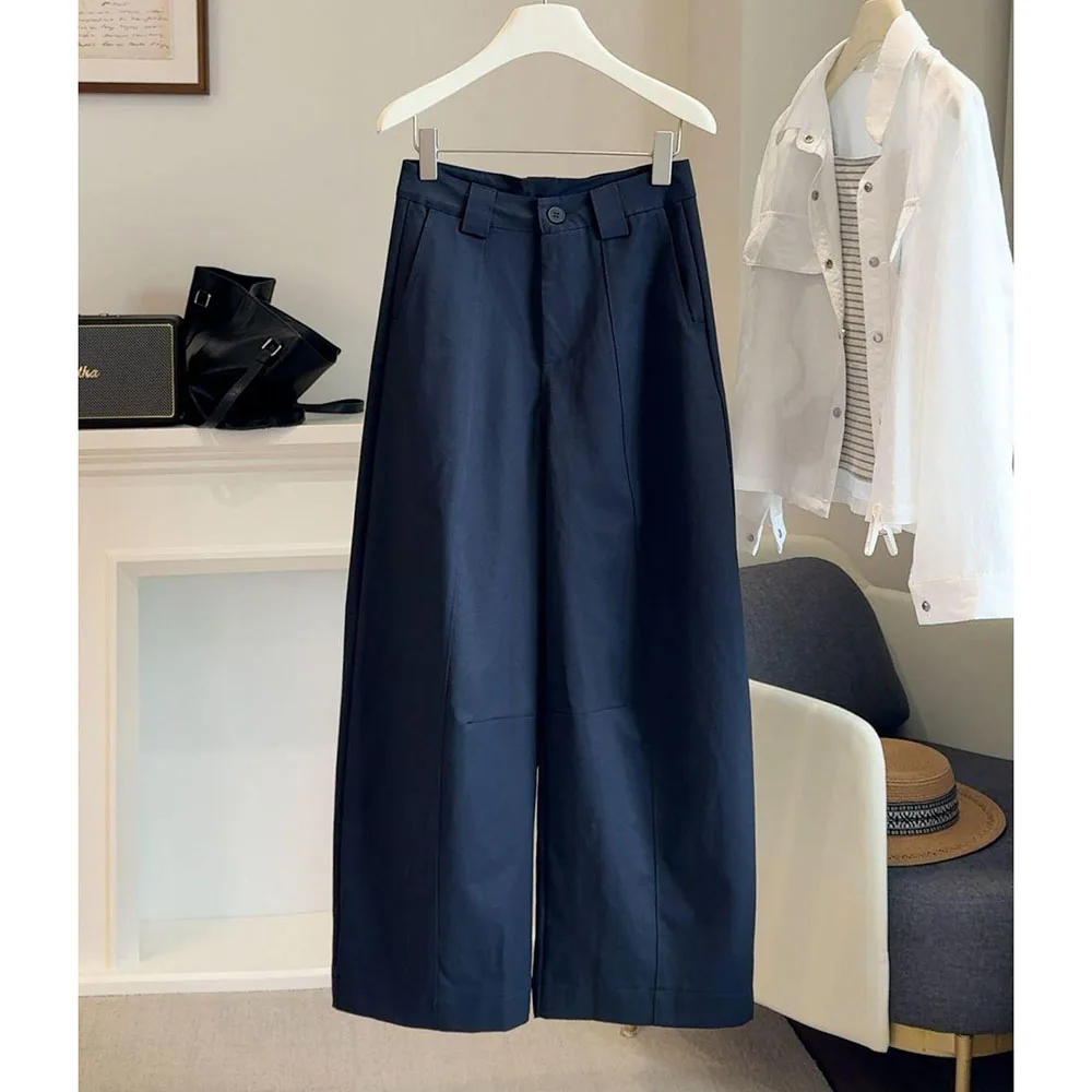 Korean Casual Loose Pear Shaped Wide Leg Pants For Women Spring Autumn High Waist Fashion All-Match Straight Trousers Pantalon