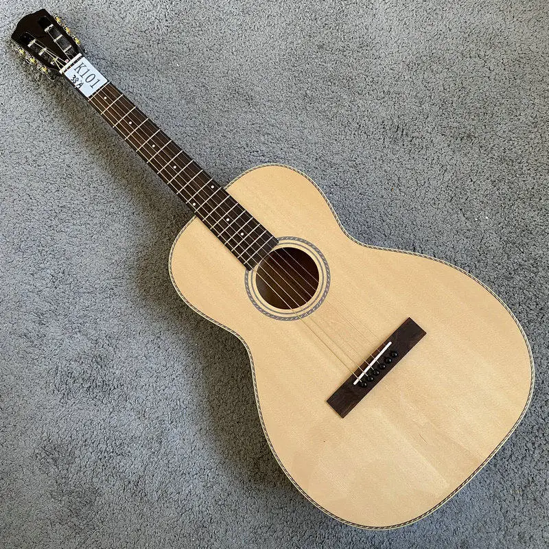 K101 38 Inch Parlor Folk Guitar All Solid Body Premium Sample Unit High Craftsmanship 20 Fret Steel String