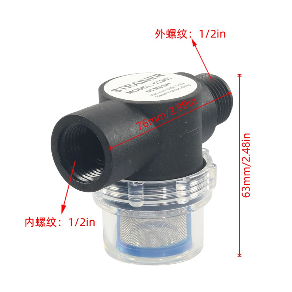 

for 33/34/42/44/51/54 Series Diaphragm Pump Water Pump Inline Strainer Filter 1/2" NPSM Inlet/Outlet RV for Shurflo WFCO Pump