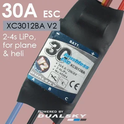 

DUALSKY XC3012BA V2 ESC 30A Электронный регулятор скорости для 2-4s LiPo Подходит для самолетов и вертолетов