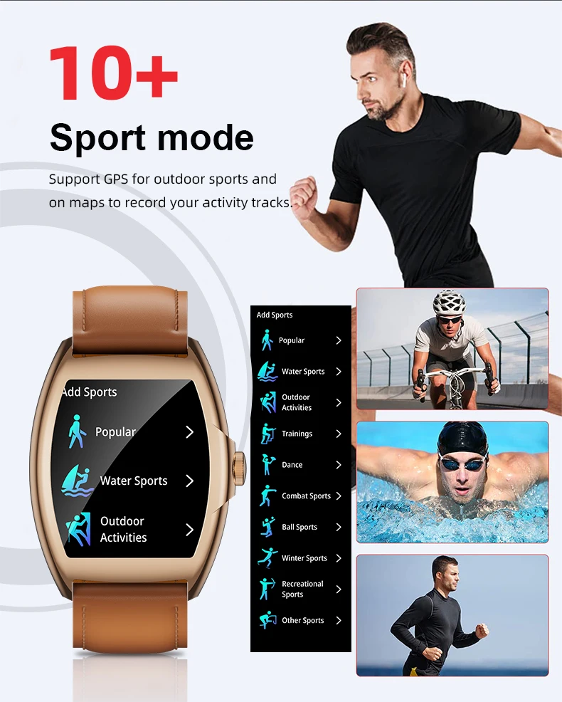 Smartwatch Stylish Bucket Dial Heart Rate Monitor Fitness Tracker Waterproof Bluetooth for Android iOS Women's Men's Smart Watch