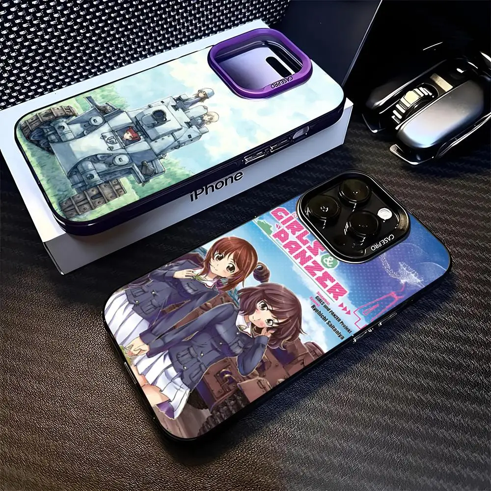 Girls Und Panzer Phone Case for iphone 16 15 14 13 11 12 Pro Max Xr X Xs Plus black silver hard shell Cover