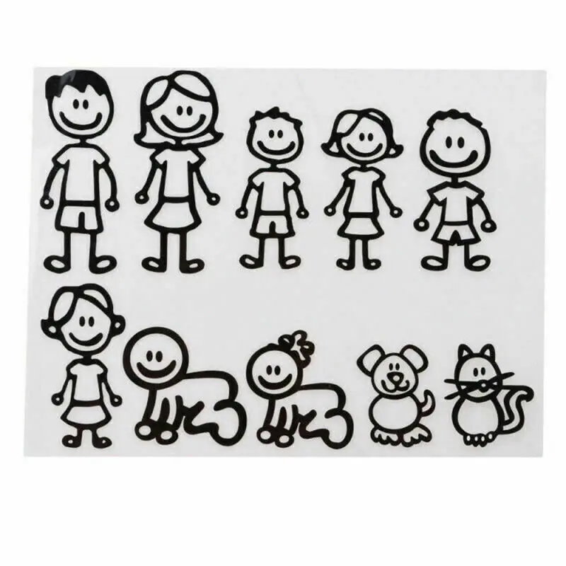 decoration Car Stickers Window for mini Laptop 1 set My member figure Car Automobile Sticker  decoration Car Stickers