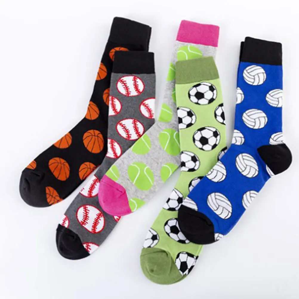 

Autumn Winter Socks Creative Ball Casual Warm Cotton Socks for Men Volleyball Design Comfortable Gift