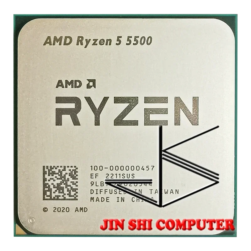 Processador AMD Ryzen 5 5500 R5 5500 3,6 GHz 6 núcleos e 12 threads 7NM L3 = 16M 100- 000000457   Soquete AM4 Sem Ventilador