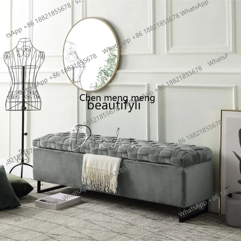 

E153 Light Luxury Storage Bedroom Bed End Stool Living Room Sofa Long Stool Mall Storage Simple Shoe Changing Stool
