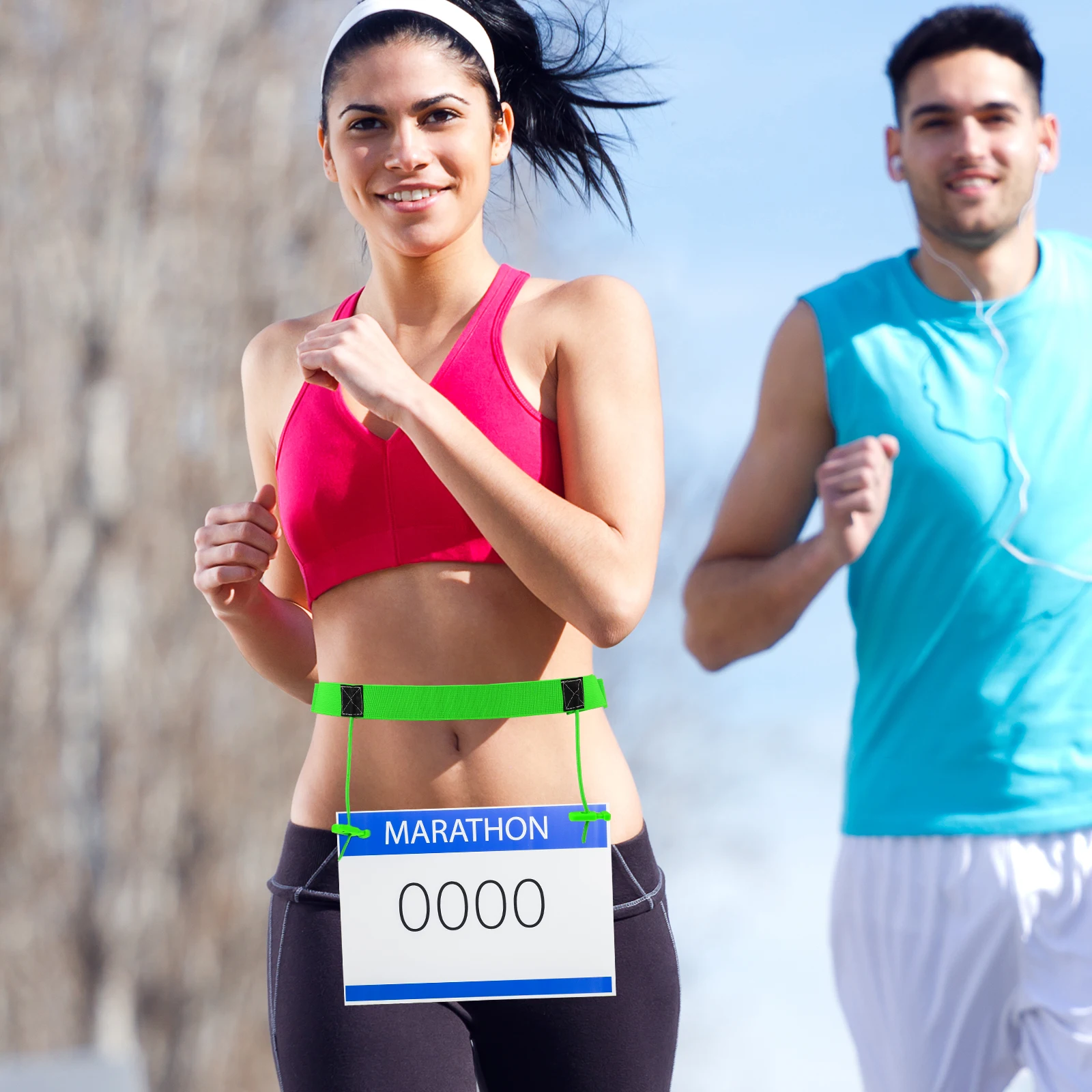 

91cm Green Belt for Race Belt For Running with Polyester Thread Number Holder Sports FitnessReusable Waistband