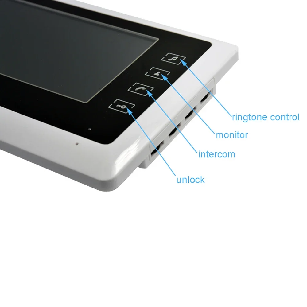 1Set Sistema citofonico 1 telecamera a 7 ''Schermo LCD Videocitofono Campanello Visitatore Conversazione Videocitofono Citofono