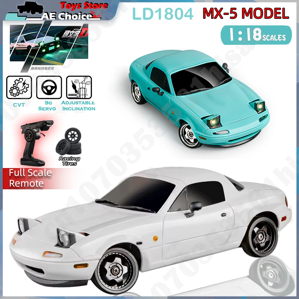 LD1804 RC Car 1/18 RC Drift Car MX5 Model ESP 2.4G 2WD LED Lights Full Scale Controlled Model Children Car Toys Gifts