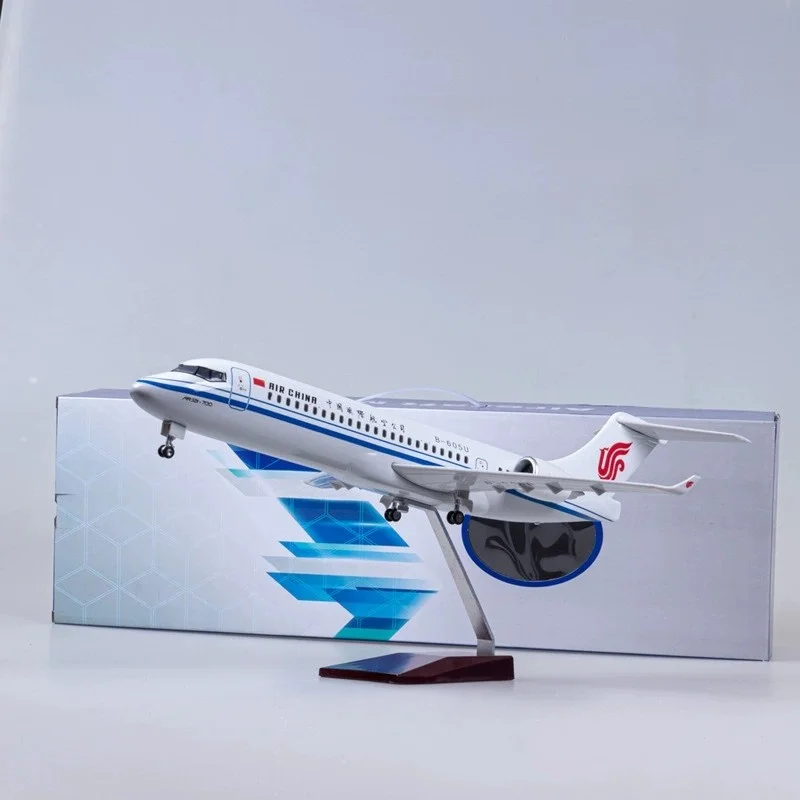 C909 Air China ARJ21 47cm 1/70 Scale Aircraft Flight Machine Model Airplane Diecast Resin With Lights & Stand Aviation Birthday